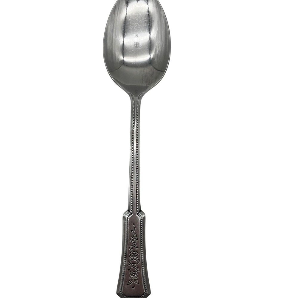 Regasa Stainless Teaspoon Korea Vintage Silver Floral Pattern Flatware Spoon